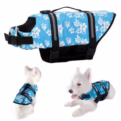 Summer Pet Dog Life Jacket Swimming Preserver Clothes Safety Vest Harness Saver - XXL Flower