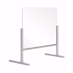 Bi-Office Desk Protective Divider Screen Glass 850x850mm Clear DSP7030