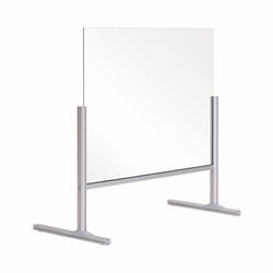 Bi-Office Desk Protective Divider Screen Glass 850x850mm Clear DSP7030