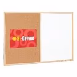 Bi-Silque Cork/Write-On Wipe-Off Board. Lightweight. dual purpose board supplied with drywipe pens and pins. Size: 600x400mm.