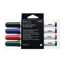 Bi-Office DRYWIPE MARKERS ASSORTED COLOURS PK4