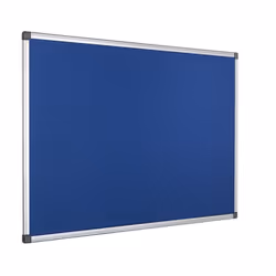 Bi-Office Notice Board Maya, Blue Felt, Aluminium Frame, 90 x 60 cm