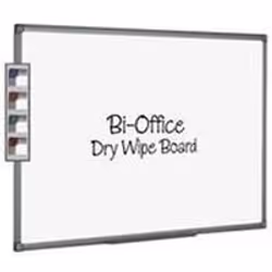 Bi-Office Drywipe Board. High quality. double-sided board with a smooth. low maintenance writing surface. 5 colour caps to ma ...