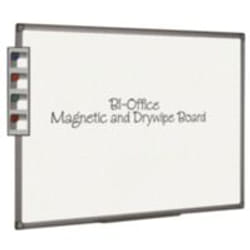 Bi-Office Maya Magnetic Melamine Whiteboard Grey Plastic Frame 2400x12
