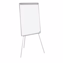Bi-Office Earth-It Tripod Easel. Durable and lightweight aluminium framed flipchart easel made from 80% recycled material. Su ...