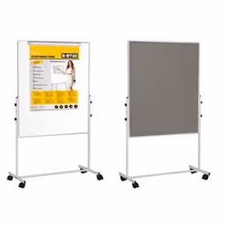 Mobile whiteboard with the added advantage of a pin board reverse One side Whiteboard. the other side in option of Felt or Co ...