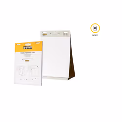 Bi-Office Tabletop Self Stick Flipchart Pad, 20 Sheets - 70 gr/mÂ² paper, 58,5 x 50 cm