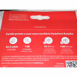 Vodafone Sim Card Portugal - Plug & Play Prepaid - Free Roaming UK EU