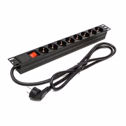 Phasak Power strip 19" 8 sockets with switch 1.5 m - BNS 1518, 3600 J, 8 AC outlet(s), Type F, 250 V, 50/60 Hz, 16 A