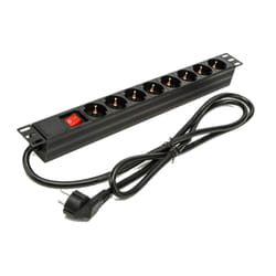 Phasak Power strip 19" 8 sockets with switch 1.5 m - BNS 1518