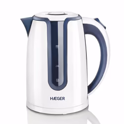 Haeger EK-22B.018A, 1.7 L, 2200 W, Blue, White, Water level indicator, Overheat protection, Cordless