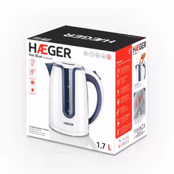 Haeger EK-22B.018A electric kettle 1.7 L 2200 W Blue, White