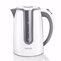 Haeger EK-22G.019A, 1.7 L, 2200 W, Grey, White, Water level indicator, Overheat protection, Cordless