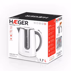 Haeger EK-22G.019A electric kettle 1.7 L 2200 W Grey, White