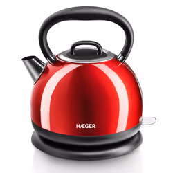 Haeger EK-22R.021A, 1.7 L, 2200 W, Black, Red, Stainless steel, Overheat protection, Cordless