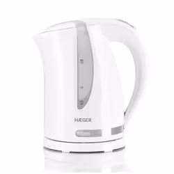 Haeger EK-22W.022A, 1.7 L, 2200 W, White, Water level indicator, Overheat protection, Cordless