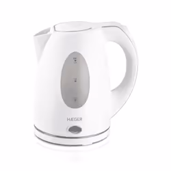 Haeger EK-15W.026A, 1.5 L, 2200 W, White, Water level indicator, Overheat protection, Cordless