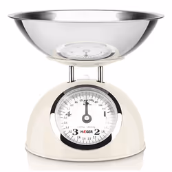 Haeger KS-CME.009A, Mechanical kitchen scale, 5 kg, 20 g, Cream, Stainless steel, Countertop, Round