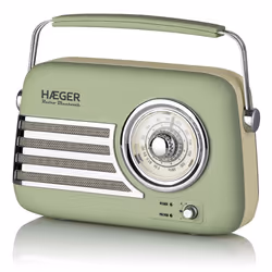 Haeger RB-GRE.001A, Portable, Analog, FM, 87.5 - 108 MHz, 5 W, 65 dB