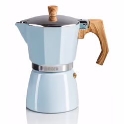 Haeger MOKA Pot 6, Moka pot, Blue, Aluminium, Bakelite, Silicone, 6 cups, Bakelite, 145 mm