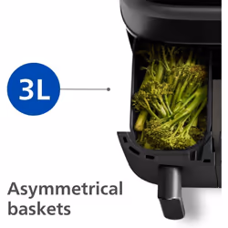 Philips Dual Basket Airfryer 3000 Series, 9L, 2 Drawer Air Fryer, with Breakfast Kit, Rapid Air Technology, Versatile Large A - 9L, With Breakfast set