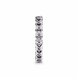 Pandora Jewelry Band of Hearts Sterling Silver Ring  Size 6  No Box