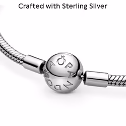 Pandora Jewelry Smooth Moments Snake Chain Charm Sterling Silver Bracelet  7.1""""