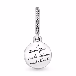 PANDORA Jewelry Moon and Night Sky Cubic Zirconia Dangle Charm in Sterling Silver No Box