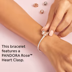 PANDORA Silver W Rose Heart Clasp
