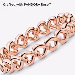Pandora Jewelry Band of Hearts Rose Ring  Size 4.5  No Box