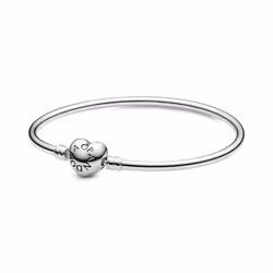 Pandora Moments Heart Clasp Bangle Bracelet 596268-17 For Women
