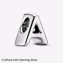 Pandora Jewelry Letter A Alphabet Charm - Beautiful Charm Letter for Pandora Charm Bracelets - Silver  No Box