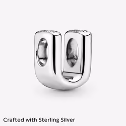 PANDORA Jewelry Letter U Sterling Silver Charm