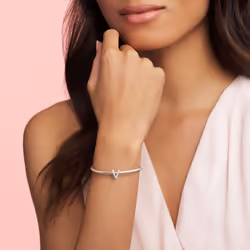 PANDORA Jewelry Letter V Sterling Silver Charm