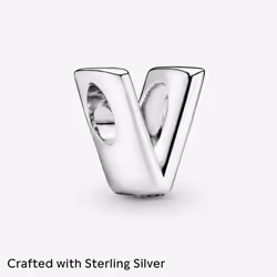 PANDORA Jewelry Letter V Sterling Silver Charm