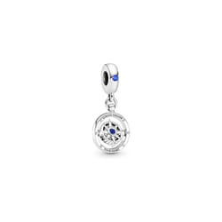 Pandora 790099C01 Sterling Silver Rotating Compass Charm with Crystals