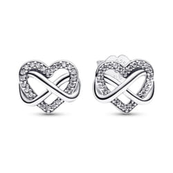 Pandora Sparkling Infinity Heart Stud Earrings 292667C01 For Women