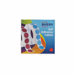 Avery Labels in Dispenser Round 19mm Diameter Red (Pack 1120 Labels) 2