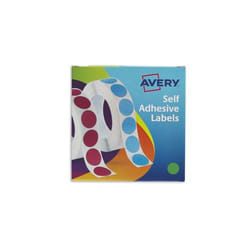 Avery Labels in Dispenser Round 19mm Diameter Green (Pack 1120 Labels)
