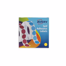 Avery Labels in Dispenser Round 19mm Diameter Yellow (Pack 1120 Labels