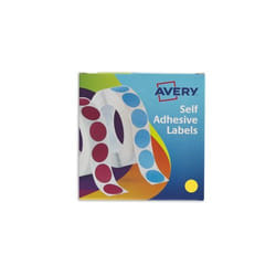 Avery Labels in Dispenser Round 19mm Diameter Yellow (Pack 1120 Labels