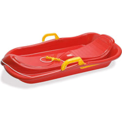 Red Kids Sledge with Brakes by Dantoy 79cm Toboggan with Rope Handle