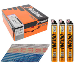 Paslode iM350+ Ring Shank Hot Dipped Galvanised Nails - 2.8 x 63mm (3300 Box + 3 Fuel Cells)