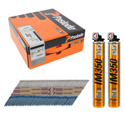 Paslode iM350+ Ring Shank Galvanised+ Nails - 3.1 x 63mm (2200 Box + 2 Fuel Cells)