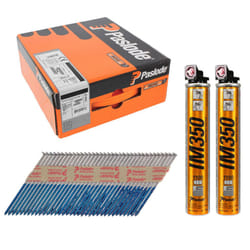 Paslode iM350+ Ring Shank Hot Dipped Galvanised Nails - 3.1 x 63mm (2200 Box + 2 Fuel Cells)