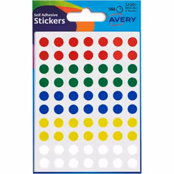 Avery Coloured Label Round 8mm Diameter Assorted Colours (Pack 10 x 56