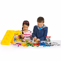 LEGO 10698 Classic Large Creative Brick Box Construction Set, Toy Storage with Windows, Doors and Green Baseplate, Building Toys for Kids