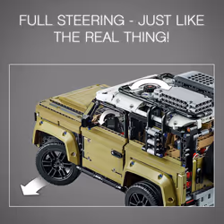 LEGO 42110 Technic Land Rover Defender Off Road 4x4 Car, Exclusive Model Advanced Building Kit, Collectable Toys Set - Additional view 7