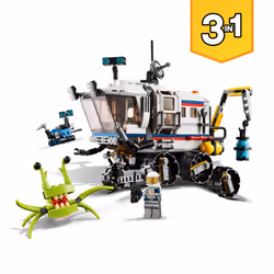 LEGO 31107 Creator 3in1 Space Rover Explorer, Base & Shuttle Flyer Building Set, Spaceship Construction Toy