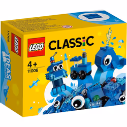LEGO 11006 Classic Creative Blue Bricks Starter Set, Preschool Learning Toys for Kids 4+ Year Old, with Toy Whale, Train and  ...